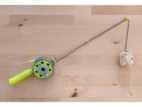 cat fishing rod toy pets cats toys diy project projects fun pet 3d print model - Mito3D