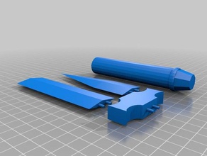small sword toys & games blade dagger interlocking knife madewithtinkercad medieval weapon multi-part 3d print model - Mito3D