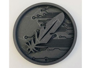 feathercoin monete & distintivi la moneta cryptocurrency piuma soldi 3d print model - Mito3D