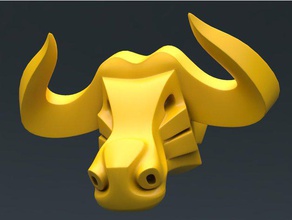 bull head art 3d print model - Mito3D