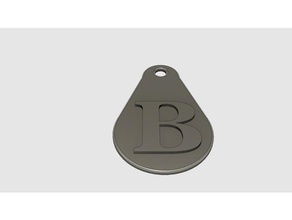 lettera b portachiavi monete & distintivi 3d print model - Mito3D