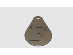 letter f key fob coins & badges 3d print model - Mito3D