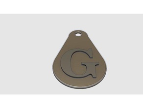 letter g key fob coins & badges 3d print model - Mito3D