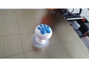 kitty footprint knob decor 3d print model - Mito3D