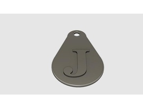 letter j key fob coins & badges keychain 3d print model - Mito3D