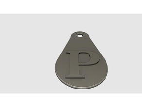 letter p key fob coins & badges keychain letters 3d print model - Mito3D