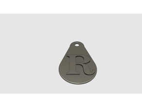 letter r key fob coins & badges keychain letters 3d print model - Mito3D