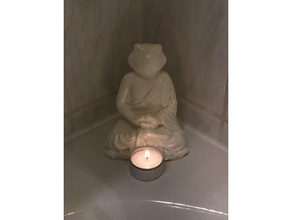 buddha frog tea candle holder sculptures 3d print model - Mito3D
