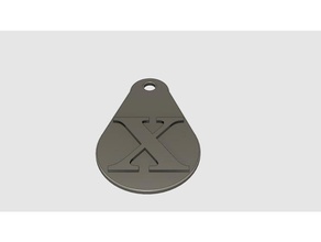 letter x key fob coins & badges keychain letters 3d print model - Mito3D