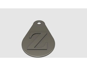 lettera z portachiavi monete & distintivi chiave keychain key fob lettere 3d print model - Mito3D