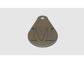 lettera m portachiavi monete & distintivi chiave keychain key fob lettere 3d print model - Mito3D