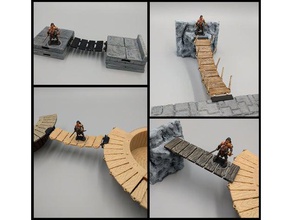 openforge modular plank rope bridges - 28mm games 3d print model - Mito3D