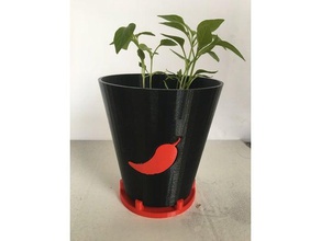 chile planta pot al aire libre y jardín la guindilla maceta de flores plantas olla 3d print model - Mito3D