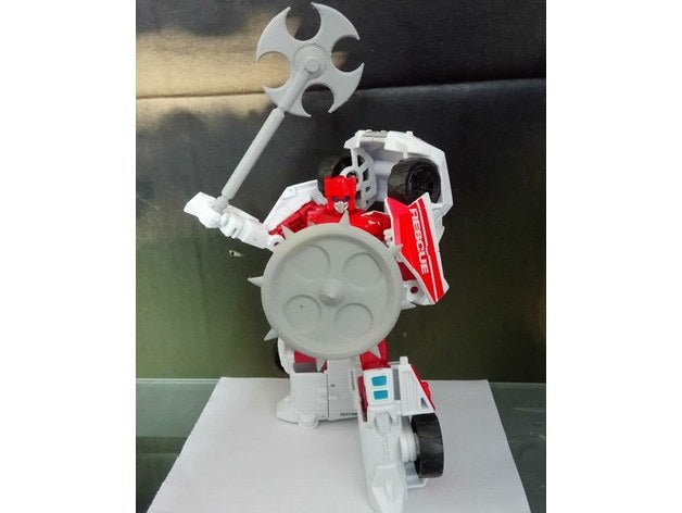 enkaz gar axe & shield oyuncaklar ve oyunlar aksesuarlar aksesuar birleştirici savaşları tasarım hasbro model güç asal Titanların dönüşü oyuncak tasarımı transformers wreckgar 3D print model - Mito3D