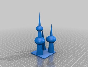 kuwait towers buildings & structures 3d print model - Mito3D