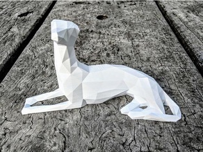 low poly whippet animals decoration dog sculpture 3d print model - Mito3D
