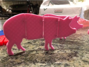 articulada porco animais oink 3d print model - Mito3D