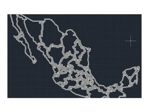 rep blica mexicana 3d baskı mapa republica Meksika mexico city 3d print model - Mito3D
