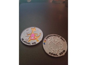 pokemon aller de la journée communautaire 4 pièce - mareep pièces et badges avril 2018 pokemongo pokemons 3d print model - Mito3D