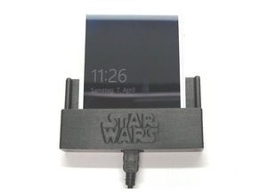teléfono de la pared montaje incl logotipo star wars el móvil dock iphone soporte para smartphone 3d print model - Mito3D