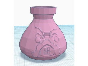 garip bir kavanoz kaplar alice bunny kap jar delilik domuz tavşan vazo beyaz 3d print model - Mito3D