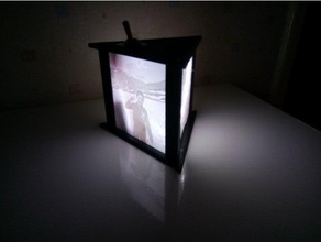 lithophane triangle de lumière led décor la lampe bande photophore rechargeables usb 3d print model - Mito3D