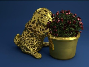 Ostern Hase Pflanzer voronoi-Stil outdoor & Garten 3d-voronoi - voronoi 3d print model - Mito3D