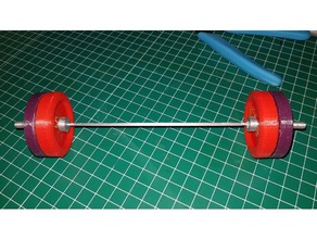 wheightlifting barbell sport & outdoors barra blueplate halterofilia redplate 3d print model - Mito3D
