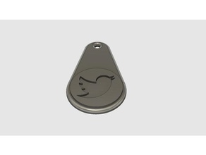 twitter logo key fob coins & badges keychain 3d print model - Mito3D
