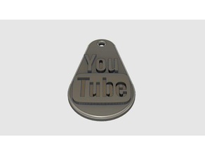 logo di youtube portachiavi monete & distintivi chiave keychain key fob 3d print model - Mito3D