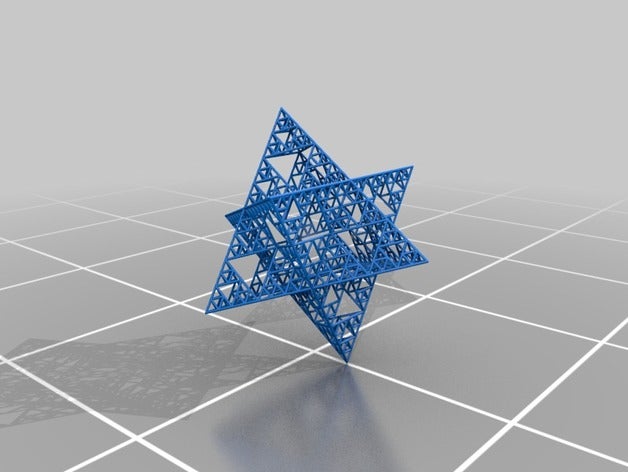 sierpinski merkaba math art antenna bashar fractal gasket mercaba space-time 3D print model - Mito3D