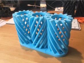 helical cage gear cup base remix containers 3d print model - Mito3D