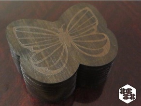 butterfly box jewelry jewellery laser lasercut 3d print model - Mito3D