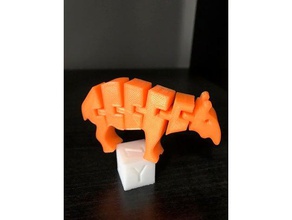 flexible tapir animaux animal articulés fidget imprimer la place jouet 3d print model - Mito3D