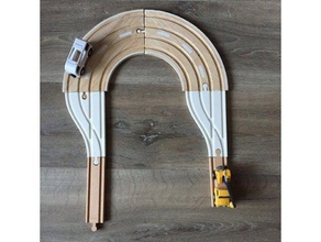 brio ikea wooden track adapter 2 lanes 1 toy & game accessories 3d print model - Mito3D