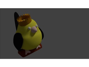 crowned cartoon bird decor crown king 3d print model - Mito3D