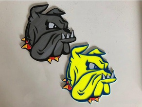 umd bulldogs logo signs & logos bulldog college hockey duluth minnesota university 3d print model - Mito3D