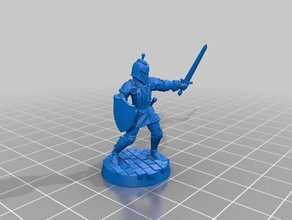 bretonnian knight armored warrior update - remix games 3d print model - Mito3D