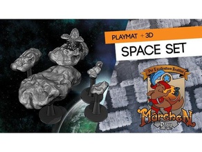Platz-set Spielzeug & Spiele asteroid Brett-Spiel Raum space simulation Wurm x-wing 3d print model - Mito3D