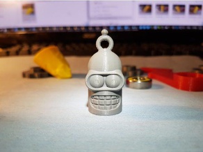 bender head keychain keychains no supports support free 3d print model - Mito3D