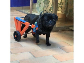 pug ruote per sedie a rotelle cani animali 3d print model - Mito3D