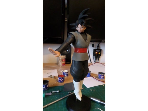 preto goku reparado esculturas anime dragonball a figura 3D print model - Mito3D