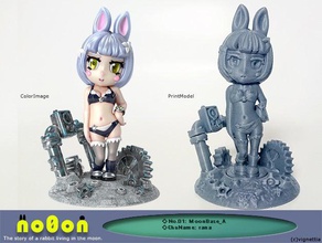 rabbits live moon no0on no01 ver11 people anime cute figure 3d print model - Mito3D