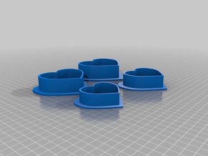 heart stackable cookie cutter 3d printing 3d print model - Mito3D
