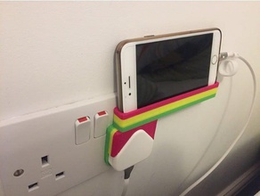 iphone 6 outlet italia titolare telefono cellulare il caricabatterie la ricarica colori presa di corrente rasta reggae a muro 3d print model - Mito3D