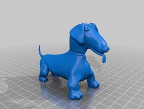 cartoon weiner Hund Tiere die Karikatur cartoony dauchshund doggy Hunde Kinder Kinder-Spielzeug - Spielzeug weinerdog 3d print model - Mito3D