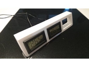 digital lcd temperature gauge holder 3 angle household mount temp enclosure sensor 3d print model - Mito3D