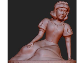 snow white - sitting art fantasy figure sculptures toys 3d print model - Mito3D