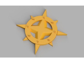 wall compass art geography map 3d print model - Mito3D