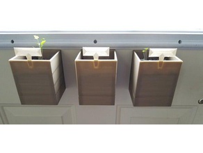 3x3 inch magnetic planter w catch tray decor 3d print model - Mito3D